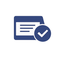 Navy blue checkmark browser icon